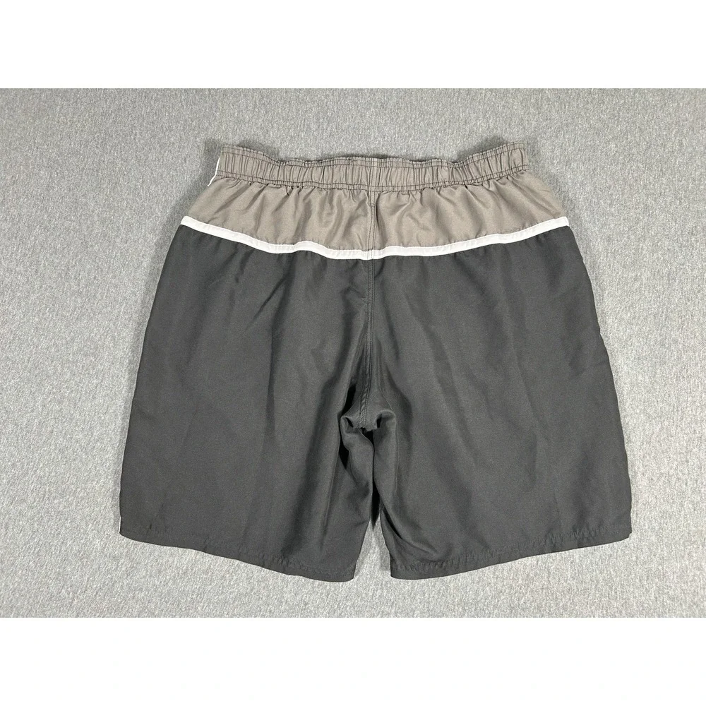 Nike Men's Black Gray Colorblock Mesh Lined Swim Trunks Size XL